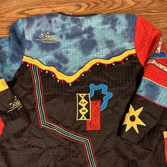 Draper's and Damon's Black Floral Embroidered Bird Button Jacket Size Large Pt - Picture 7 of 8